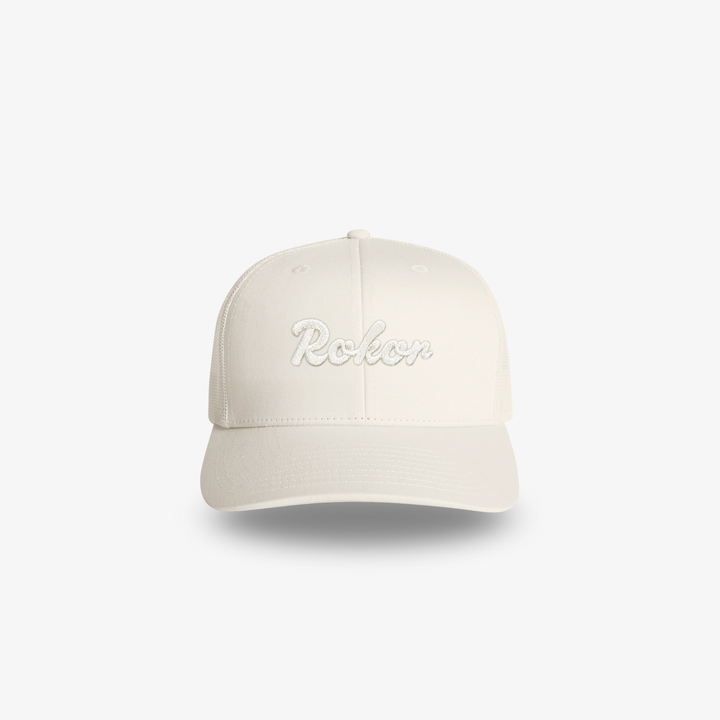 SCRIPT TRUCKER CAP - ECRU/CREAM