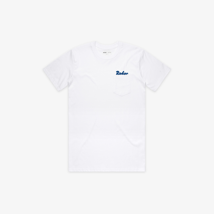 SCRIPT EMBLEM POCKET T-SHIRT - WHITE
